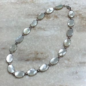 😍925 Silver & Pearl Oval Link Necklace😍NWOT